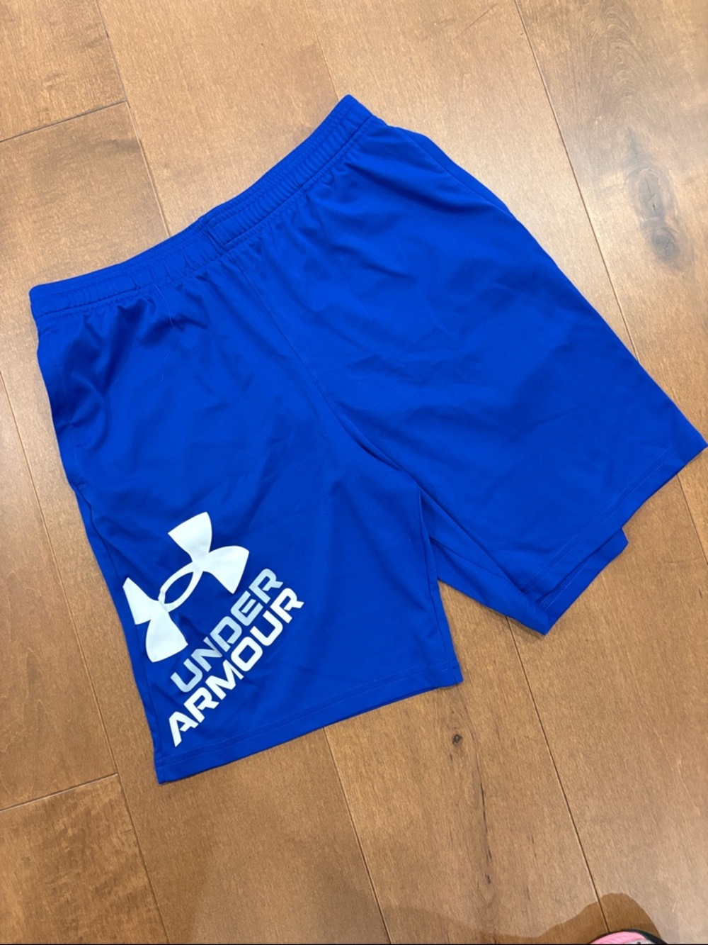 Under Armour Boys Royal Blue Shorts with White Logo